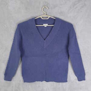 Sundance Sweater Womens Blue Size M Chunky Knit V-Neck  Pullover Long Sleeve